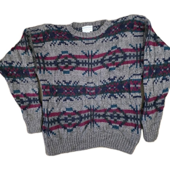 Nomadic Traders Sweater 100%‎ Wool Size XL Oversized Uruguay Unisex Vintage Ski - Picture 2 of 4
